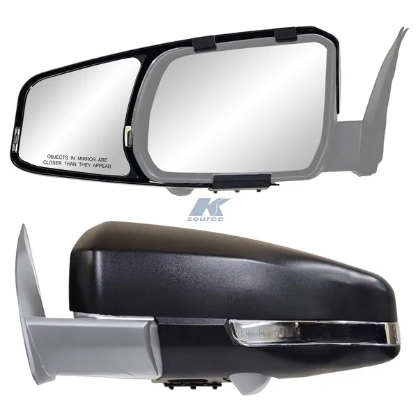 81870 – K-SOURCE Exterior Towing Mirror, Snap On Manual Black Pair